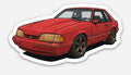 GrgBuiltCoyote- The Red Fox '88 Mustang 3” Sticker