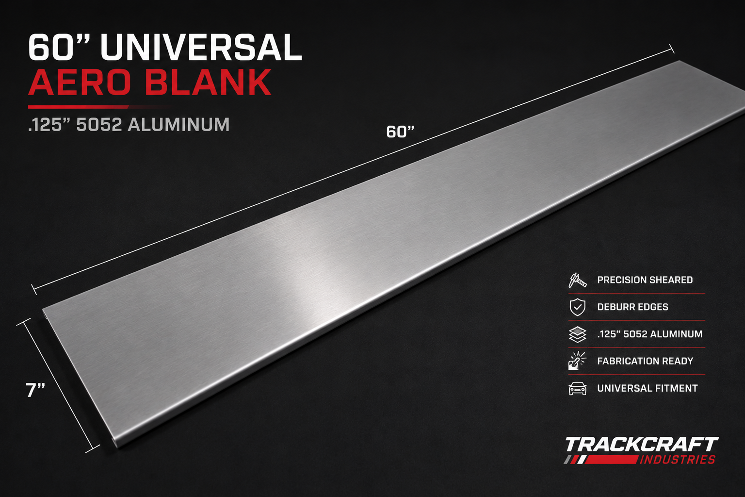 Trackcraft Industries 60” Universal Complete Spoiler Kit
