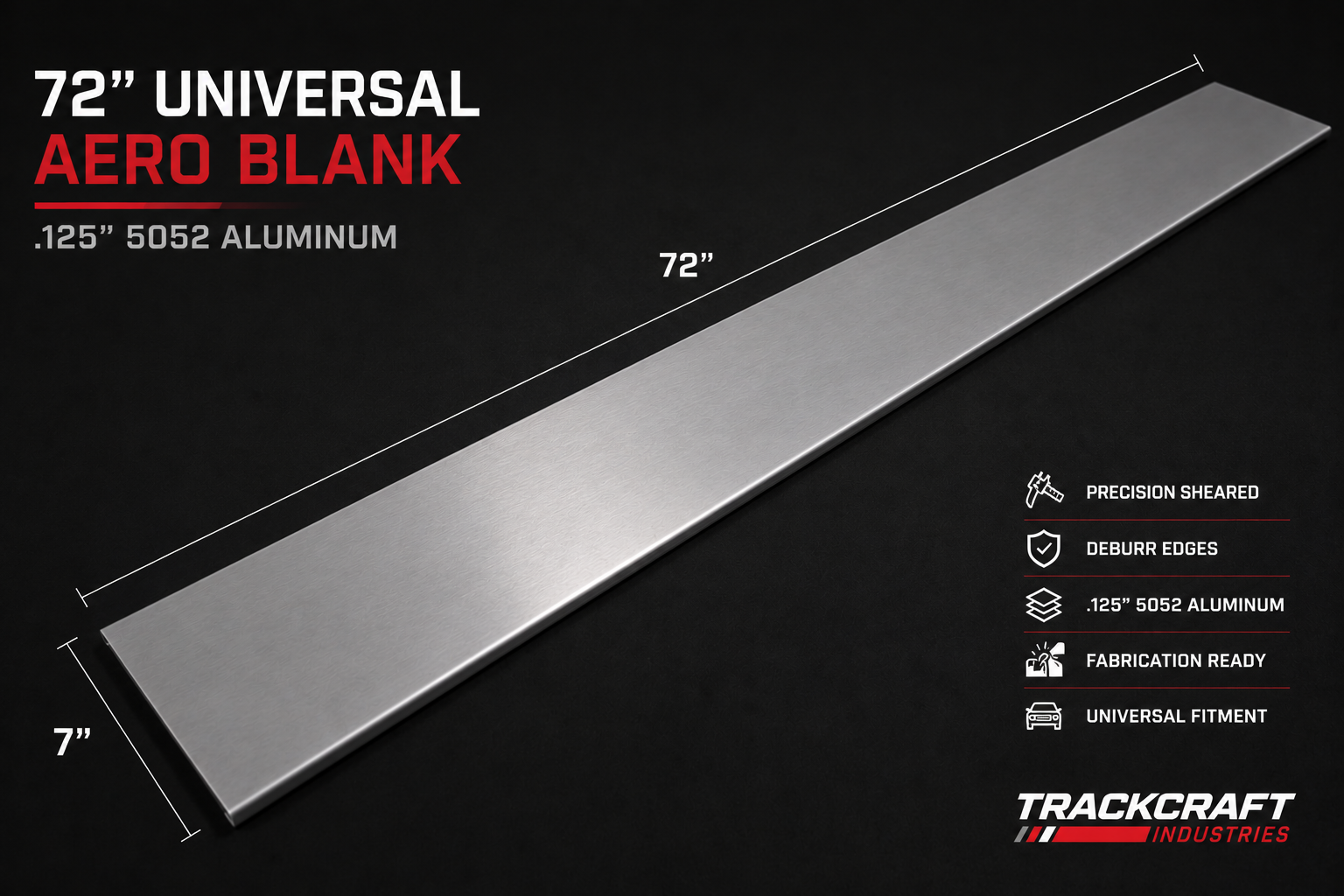 Trackcraft Industries 72” Universal Complete Spoiler Kit
